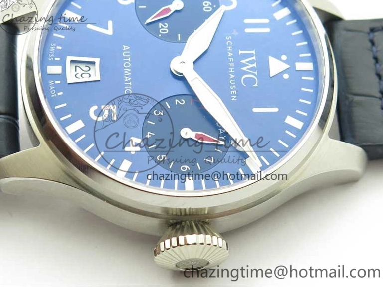 MIROTIME 0507 Supportive Big Pilot IW501008 “Boutique London” SS ZF Best Edition Blue Dial on Blue Leather Strap A 7106